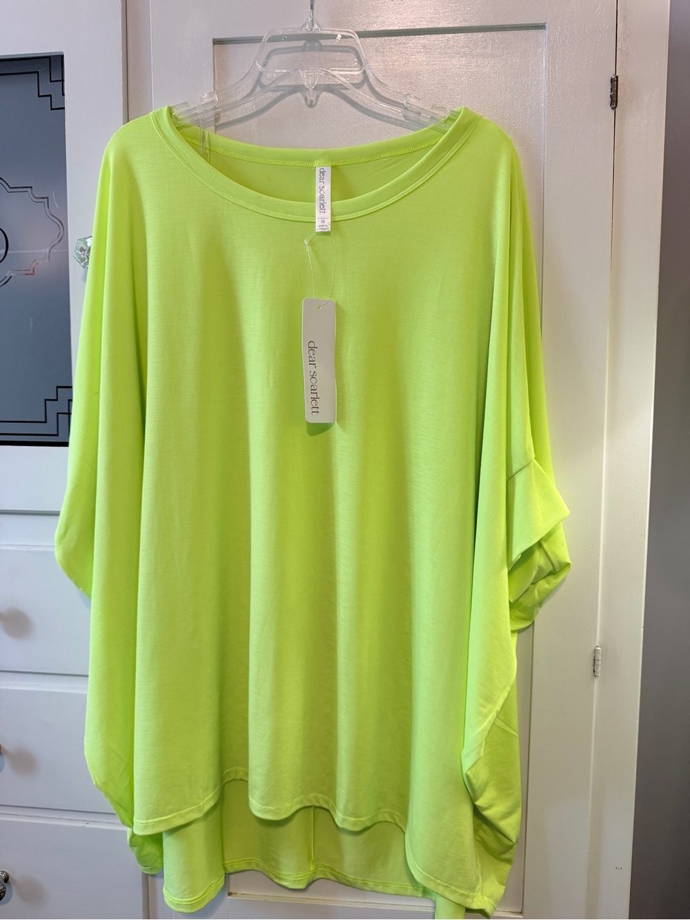 Dear Scarlett Neon Lime Oversized Tunic Top - Picture 2 of 7